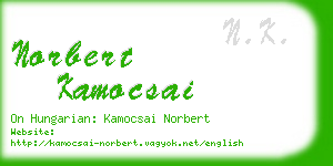 norbert kamocsai business card